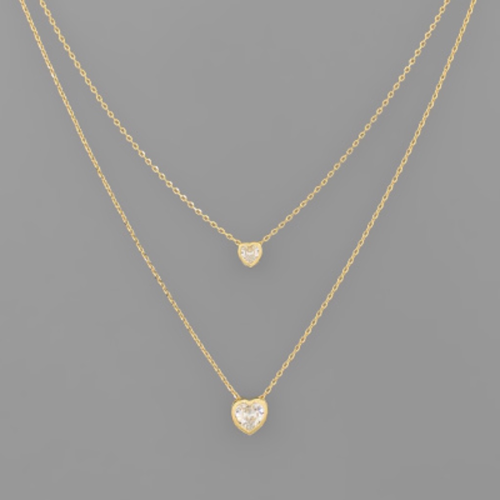 Heart Pendant Dual Necklace 64$